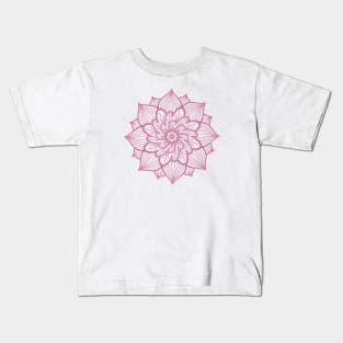 Pink Flower Mandala Kids T-Shirt